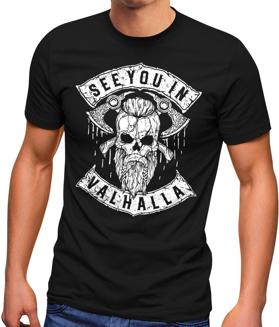 Maglietta da uomo See You in Valhalla Viking Skull Fashion Street Style_voghion.com