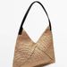 Borsa da donna grande a triangolo, in paglia, intrecciata a mano, stile francese, con tracolla singola, nuova, in rafia cava, per le vacanze sulla spiaggia_voghion.com