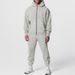 Men's Clothing autumn and winter men's solid color long sleeved trousers hooded sports leisure fleece warm and comfortable suit_voghion.com