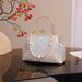 Borsa a mano testurizzata, borsa da sera a tracolla, abbinata a qipao e hanfu, borsa a tracolla con catena di perle in stile cinese_voghion.com