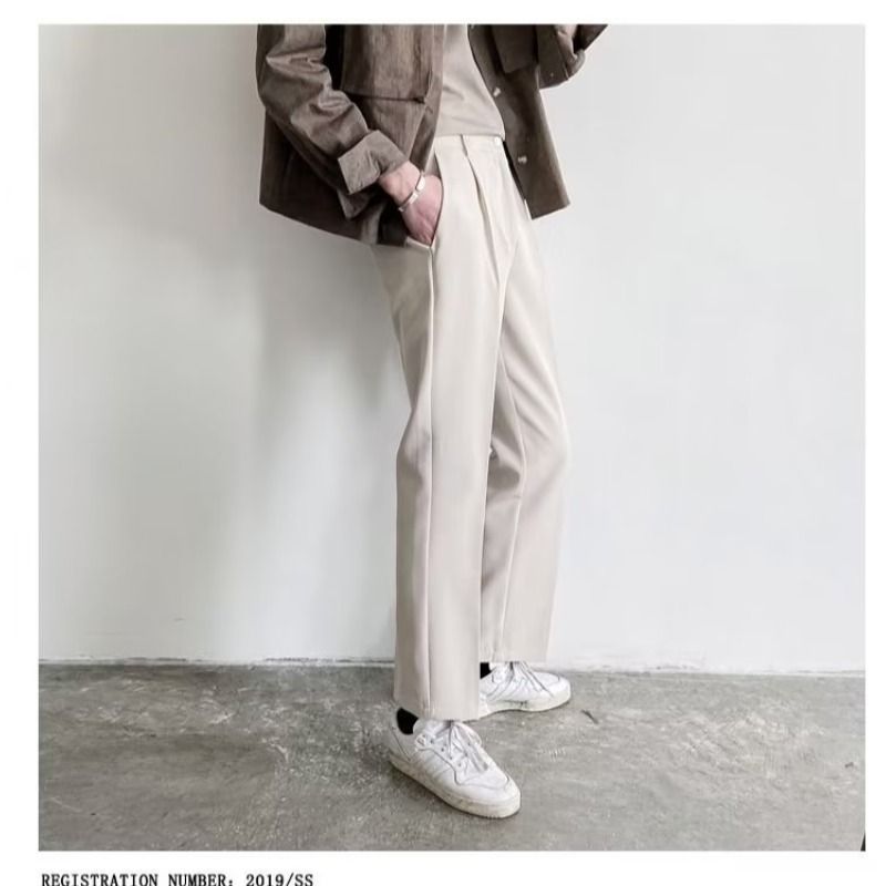 Casual Trousers Men's Spring And Autumn Summer Trendy Brand Nine-point Sports Loose Straight Boys' Western Pants_voghion.com
