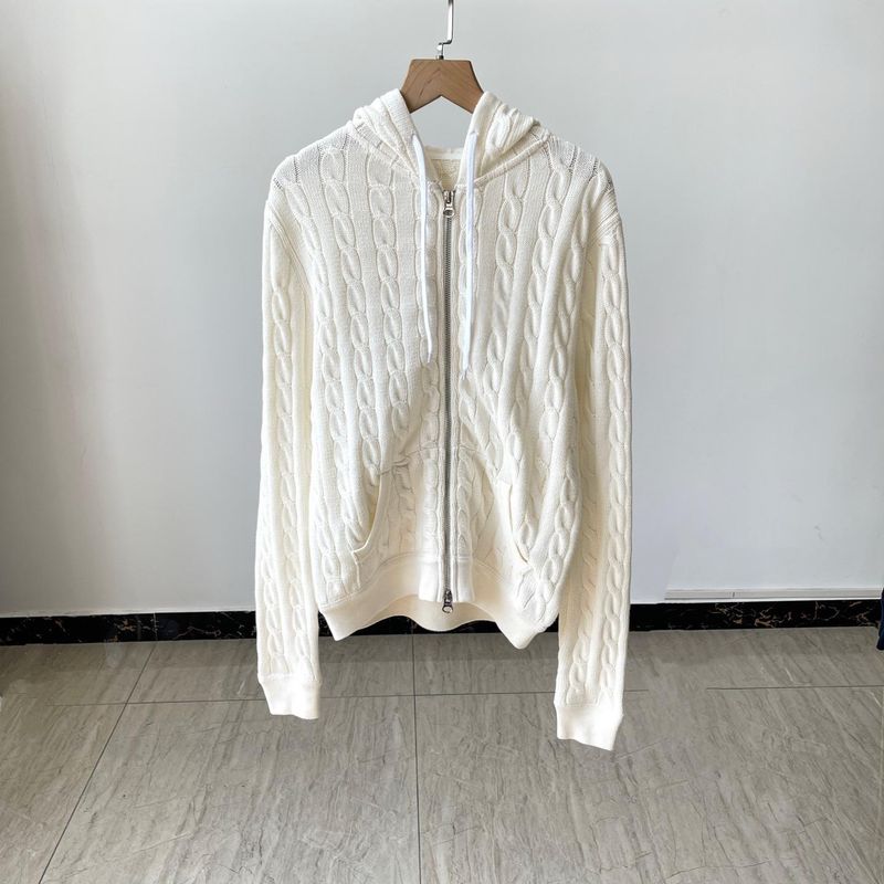 ​Slim Fit Embroidered Cotton Hoodie - Casual Pullover With Zip-Up Design, Lightweight & Breathable For Men & Women​_voghion.com