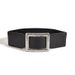 Fashion Versatile Square Buckle Wide Belt Decorative Coat Elastic Diamond Waist Seal Women's Elastic Rhinestone Belt Black_voghion.com