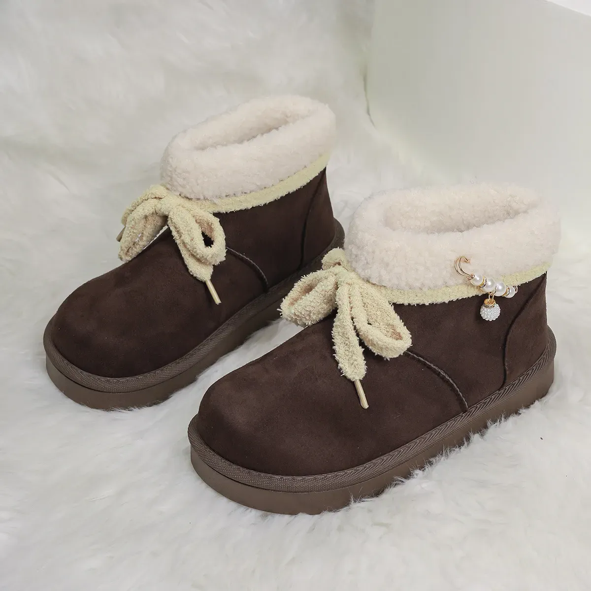Free Delivery Designer Woman Cotton Comfortable Snow With Short Sleeves And Plush Outdoor Winter Boots_voghion.com