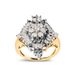 10K Yellow Gold 1 Cttw Round and Baguette cut Diamond Cluster and Rhombus Halo Ring (H-I Color, I1-I2 Clarity) - Ring Size 7_voghion.com