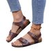 Fibbia estiva con suola in sughero con tacco piatto per donne che indossano scarpe da spiaggia casual, sandali open toe con doppio bottone_voghion.com