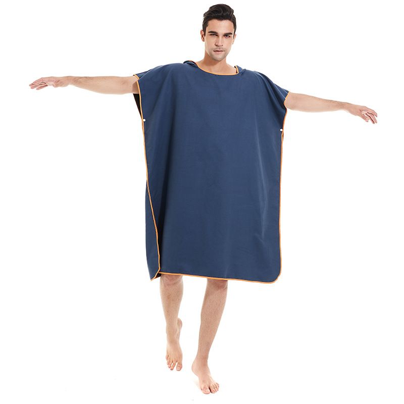 Poncho con cappuccio in microfibra ad asciugatura rapida - Leggero e assorbente per spiaggia, piscina, palestra e viaggi, accappatoio multiuso._voghion.com