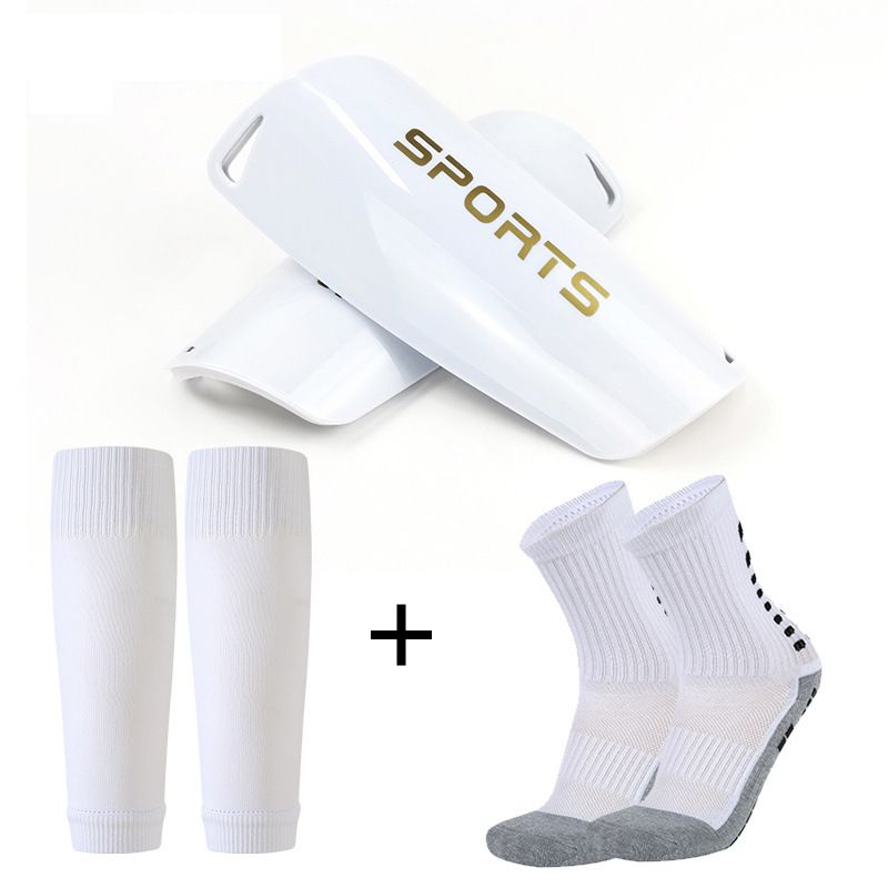 Football Shin Guards Three Piece Set Football Socks Dotted Socks Compression Leg Sleeves Shin Guards Inserts Footless Socks Combination Pack_voghion.com