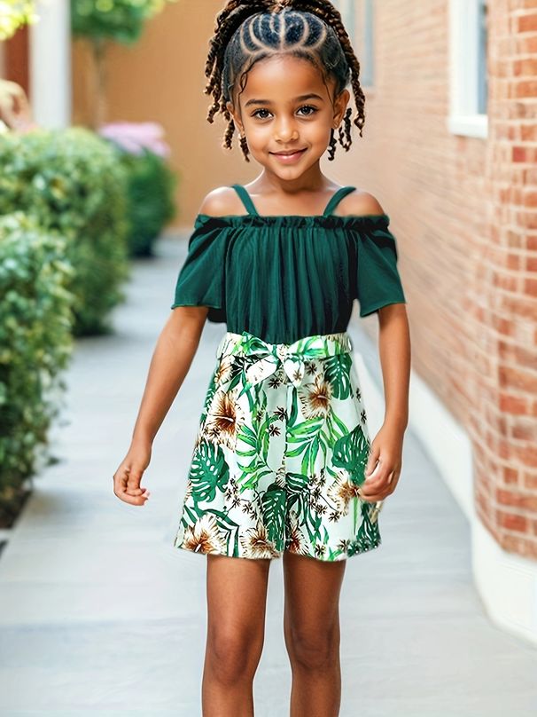 Mutter & Kinder INS Mädchen Mode Beliebte Blume Volle Druck Patchwork Sommer Overall_voghion.com