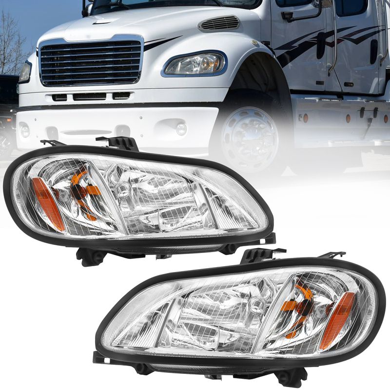 Headlight Assembly Compatible With 2004-2013 Freightliner M2, Headlamps Head Lights Lamp Assembly Left&Right_voghion.com