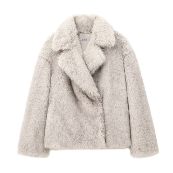 Cappotto in pelliccia sintetica di lusso per donna - Giacca invernale calda e alla moda oversize con collo a scialle, capospalla in peluche morbido ed ecologico_voghion.com