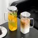 Square Cold Water Pitcher Handle, High Temperature Resistant, Large Capacity, Suitable For Juice, Milk Tea, With Lid_voghion.com