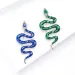 Spilla a forma di serpente decorata con smalto verde e strass con accenti di gemme a forma di lacrima, regalo audace per le feste di alta qualità per lei_voghion.com