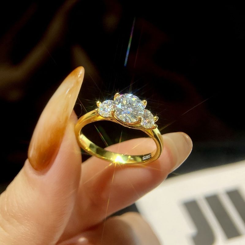 Live Streaming Moissanite Fashion Light Luxury Style S Pure Silver Women's Wedding Ring Jewelry_voghion.com