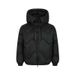 Men's Trendy Wave-Pattern Hooded Puffer Jacket, Winter Thickened Cotton Coat, Loose Fit, High Street Style, Black & Beige_voghion.com