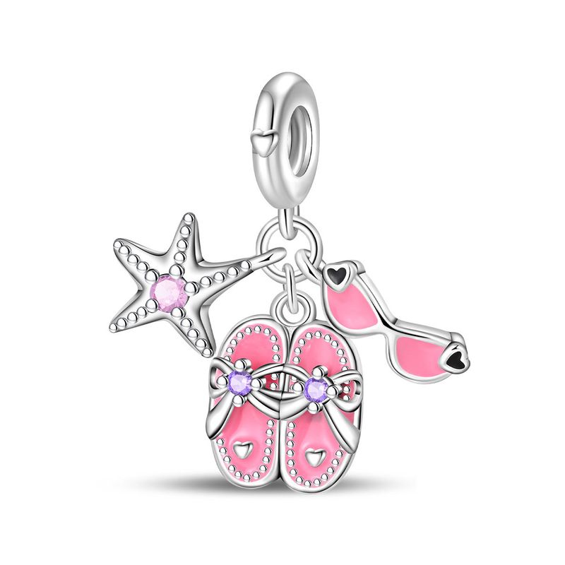 Women's Jewelry Travel Style Summer Cocktail Bag Charm Beads DIY Jewelry Accessories Bracelet Copper Plated Silver_voghion.com