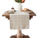 Couchtisch Kontrastmuster Garngefärbter Tischläufer Beige Wellenquaste Gewebte Tischdecke_voghion.com