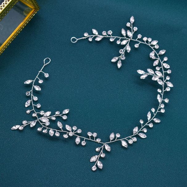 Drahokamenový pásek do vlasů Ručně kroucená ohebná čelenka Čelenka Diamantové doplňky na svatební párty_voghion.com