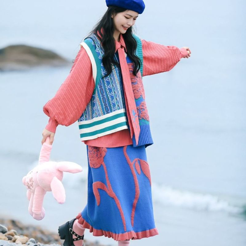 maglione morbido colorato nuovo stile in autunno inverno, abito natalizio_voghion.com