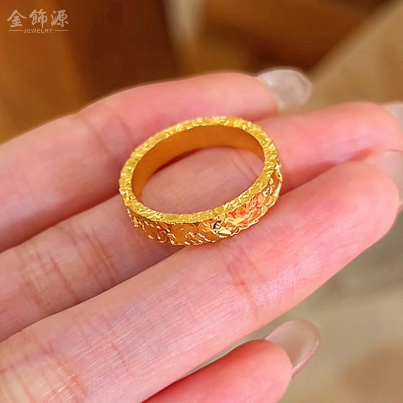 Three-Sided Sparkling Crushed Ice Live Streaming Solid Women's INS Style Elegant Jewelry Ring Bracelet_voghion.com