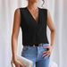 K Women's New Multi-layered V-neck Solid Color Vest Top_voghion.com