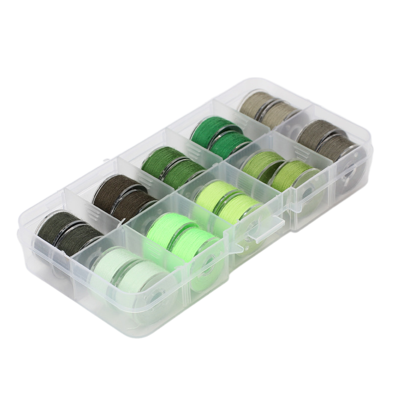 20pcs/Box Colorful Bobbin Transparent Plastic Bobbin Set With Thread Storage Box Sewing Machine Accessories_voghion.com