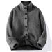 "Men's Chunky Knit Sweater - National Trend Oversized Winter Cardigan Unisex Couple Style (Black/Grey/Army Green/Apricot)"_voghion.com