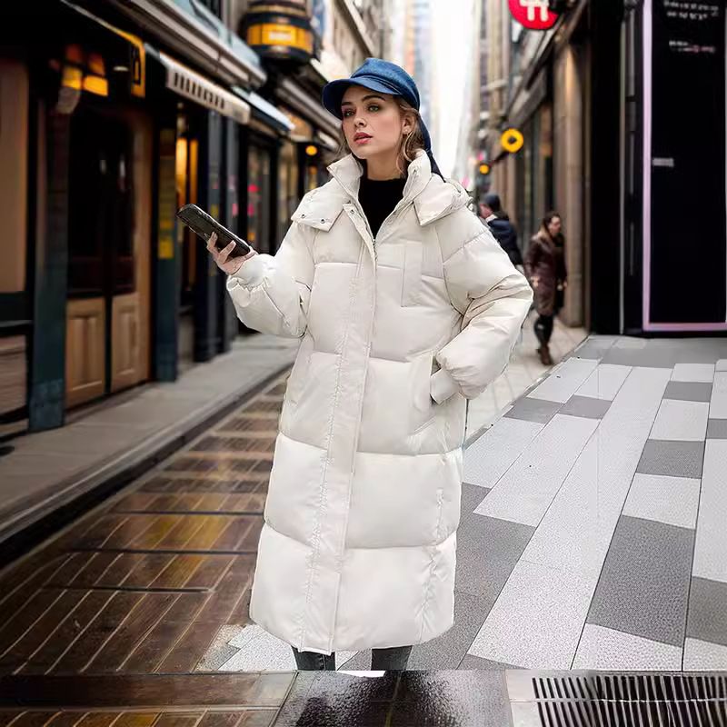 2025 Thickened Down Kadın Uzun Gevşek Ekmek Kış Yeni Pamuklu Ceket, Dış Katman_voghion.com