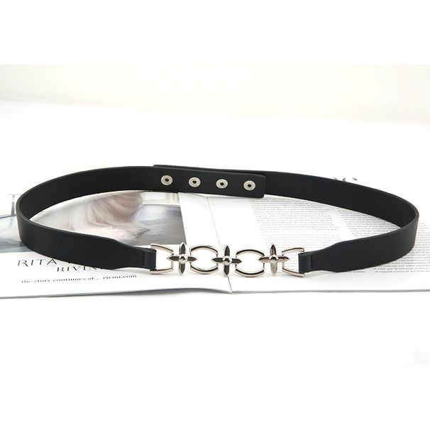 Cintura francese, versione coreana da donna, cintura decorativa alla moda con abito, camicia lunga, abito, vita sottile nera_voghion.com