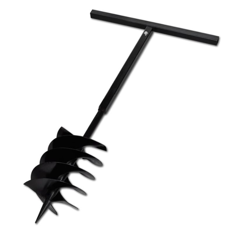 Drill Ground Bit Handle Spirals Three Black Auger 7.87 Steel_voghion.com
