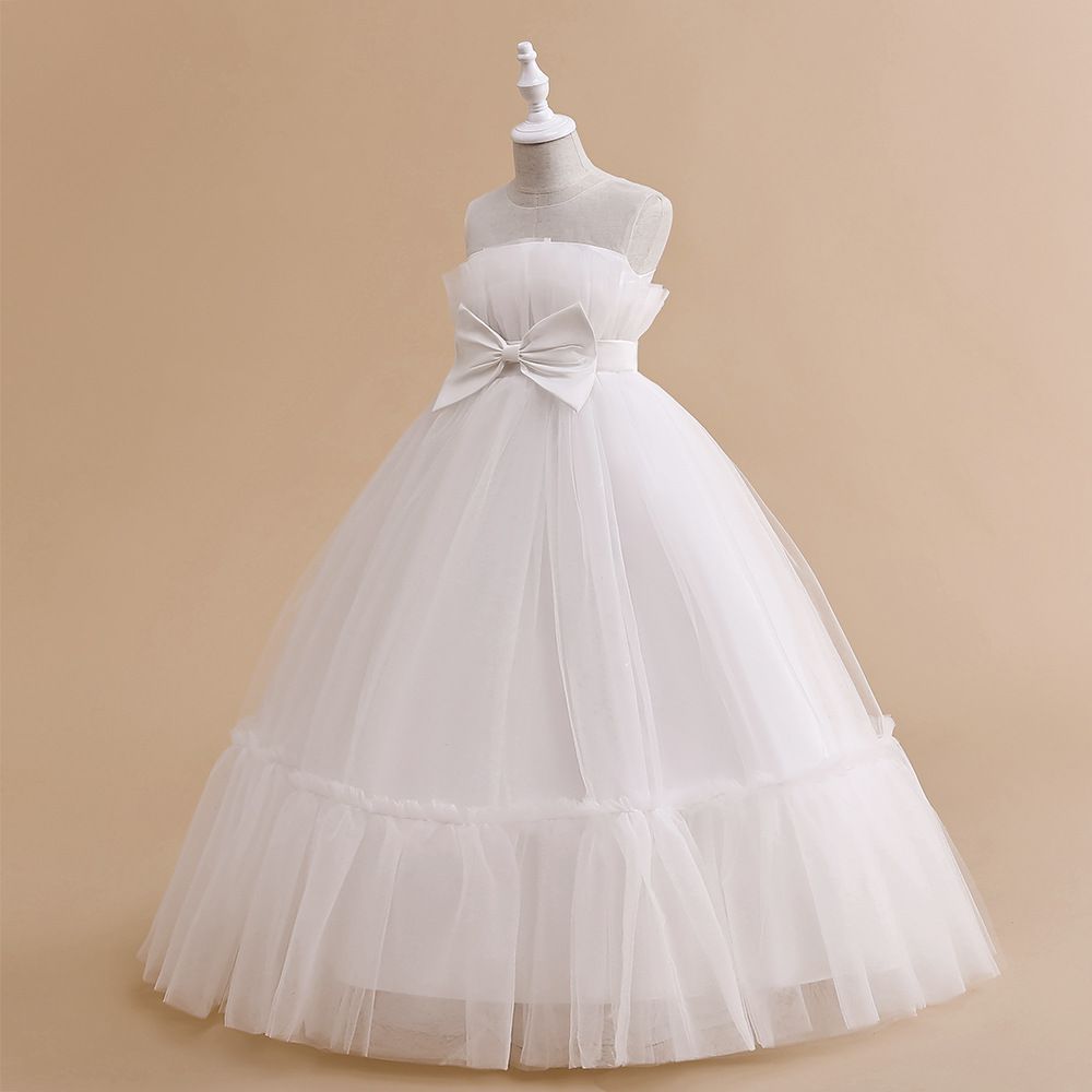 Kinderkleidung Klavierkleidrock Mittlerer und großer bodenlanger Kinderrock aus Netzstoff, flauschiges Blumenmädchenkleid, Prinzessinnenrock_voghion.com