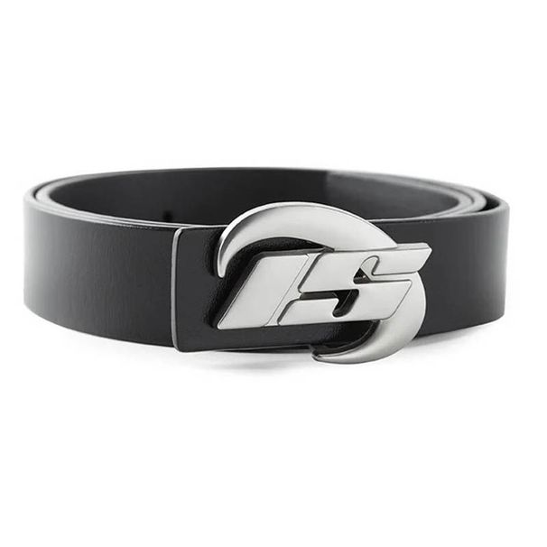 Instagrami kuu sulamist pandlaga niši disainiga vöö, kõrge vöökohaga mitmekülgsed teksad, mustad meeste ja naiste vöötrendid_voghion.com