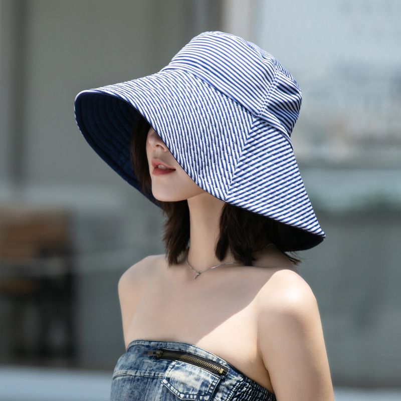 Moda RICYGVM Cappello da pescatore estivo a tesa larga per donna Cappello da pescatore con parasole per esterni in cotone per donna Spiaggia Viaggio Protezione solare_voghion.com