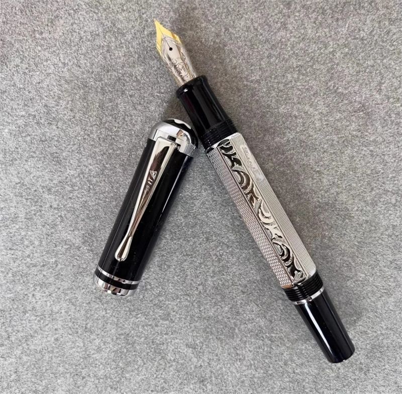 Penna a sfera in metallo con incisione firmata Daniel Defoe, penna roller, penne stilografiche, cancelleria, ufficio, forniture scolastiche con scrittura di alta qualità_voghion.com