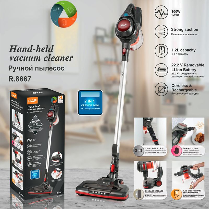 220V Cordless Handheld Vacuum Cleaner For Home & Car, Portable Wet/Dry Vacuum With Rechargeable Battery, Lightweight & Powerful Suction_voghion.com