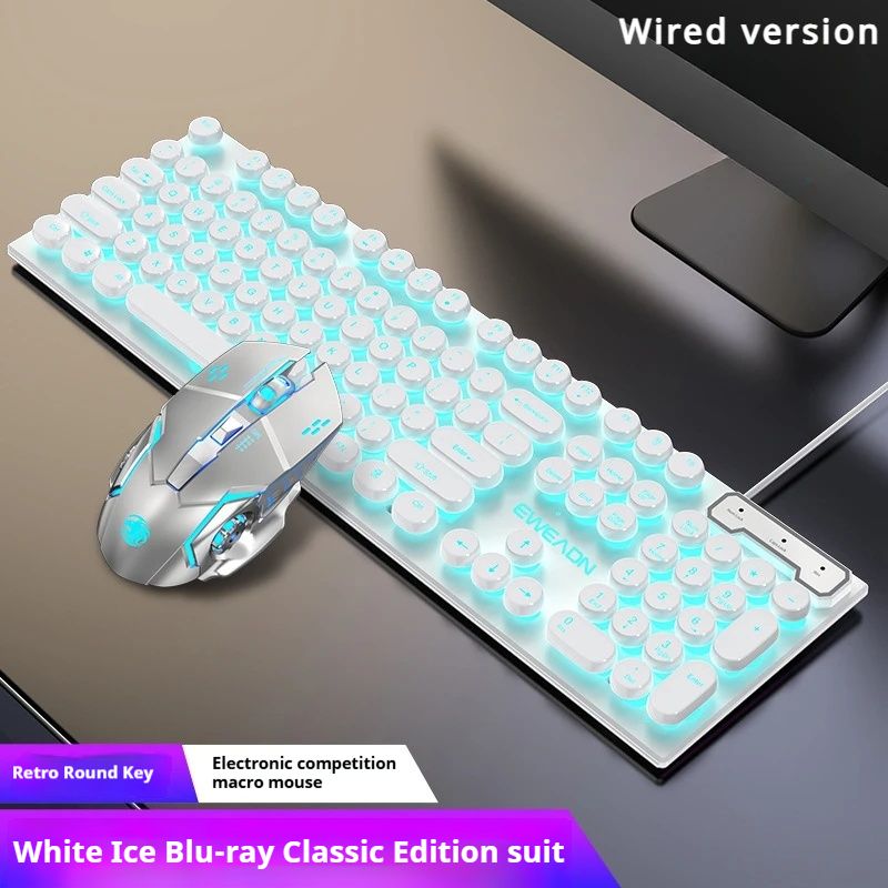 Juego de auriculares con teclado y ratón con cable y sensación mecánica para juegos de deportes electrónicos GX30, accesorios para PC Gamer, regalo_voghion.com