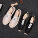 Cena/výkon Letní plátěné korejské vydání Neformální pánské rybářské boty s trávou, pletené z trávy, One Step Lazy Old Beijing Linen Shoes_voghion.com