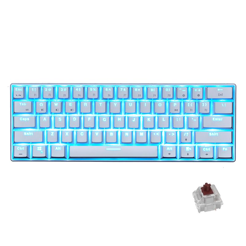 Farfi RK61 Desk Keyboard Sensitive Low Latency Ergonomic Wired Bluetooth-compatible Gaming Mechanical Keyboard For Office_voghion.com