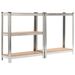 5-Layer Shelves 3 pcs Silver Steel&Engineered Wood_voghion.com