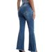 Women's Clothing New Style Fashion Casual Slim High Waist Raw Edge Washed Micro Flared Denim Trousers For Women_voghion.com