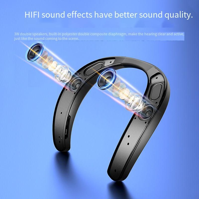New Neck-Hanging Wireless Bluetooth Fabric Subwoofer Stereo Open Audio Gaming Speaker_voghion.com