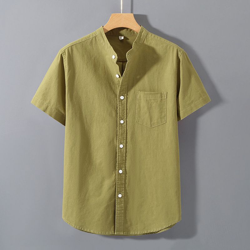 Men's Clothing Shirt Men's Short Sleeved Shirt Loose Men's Chinese Style Summer Cotton And Linen Men's Casual Jacket Top_voghion.com