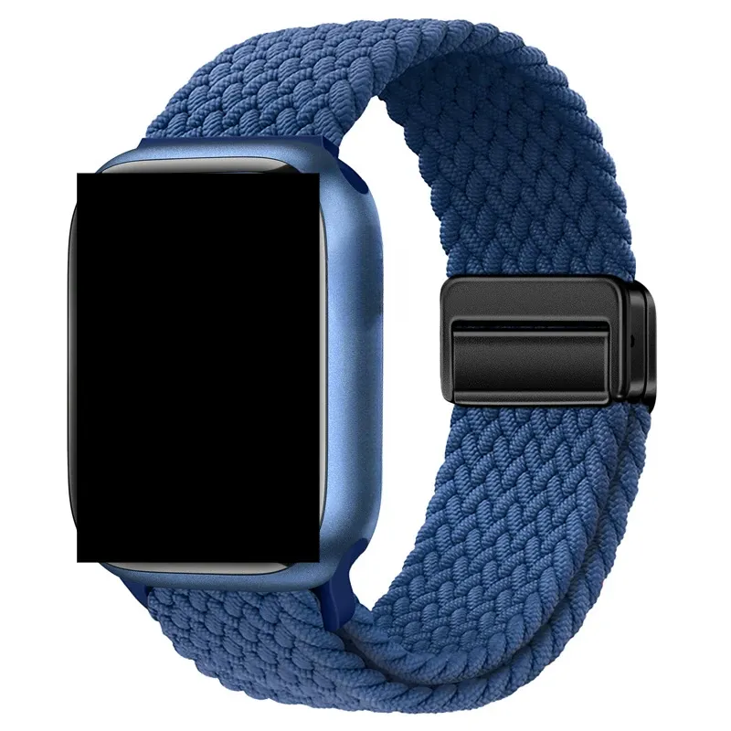 Nylonowy tkany pasek do zegarka iWatch 49 mm, 45 mm, 44 mm, 42 mm, 41 mm, 40 mm, 38 mm, magnetyczny pasek zapinany na klamrę do iWatch Ultra 2 SE 9 8_voghion.com