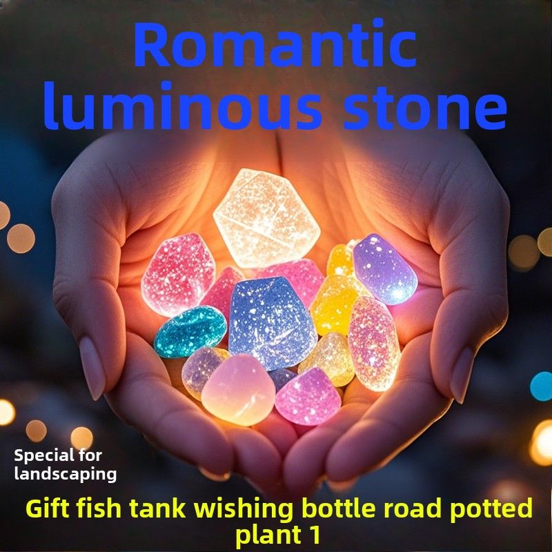 Luminous Landscaping Glowing Fish Tank Decoration Ornament Aquarium Colorful Stone Scenery Pebbles_voghion.com