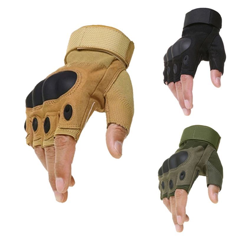 Zunanje taktične airsoft športne rokavice s polovičnim prstom, vojaške moške, bojne strelske rokavice za lov ..._voghion.com