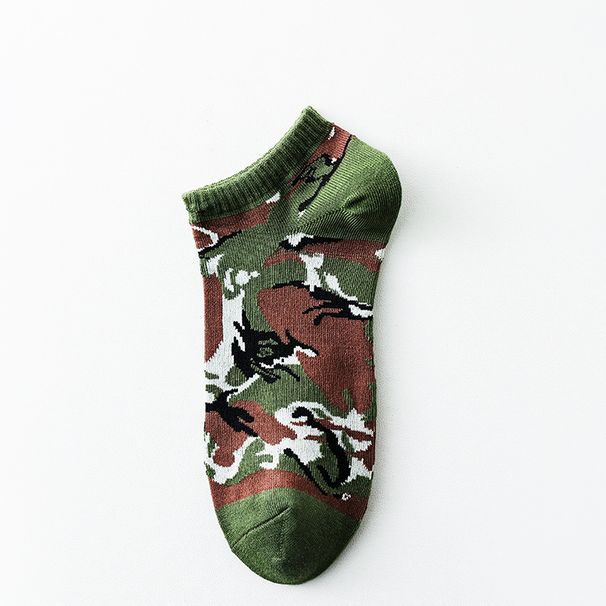 2025e Kurze Jungen-Socken aus reiner Baumwolle, schweißabsorbierend, geruchsabweisend, dünn, für Sommersport, Camouflage, Bootssocken im Herrenstil_voghion.com