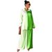 Women's Clothing Autumn And Winter Single Row Concealed Button Long Sleeved Color Matching Sleeves Lapel Fashion Pants Suit_voghion.com