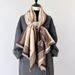 Autumn and winter classic solid color sailboat print double-sided two tone women's  cashmere warm scarf simple_voghion.com