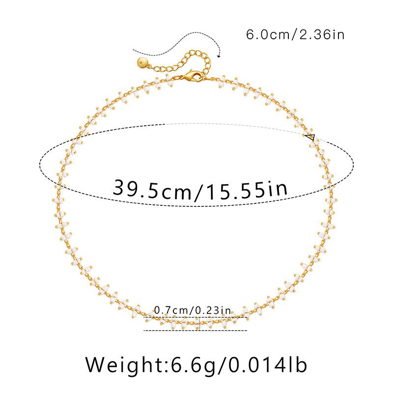 Collana con piccola margherita a catena per clavicola, piccole perline colorate multi pamine, stile retrò per le feste in stile bohémien_voghion.com