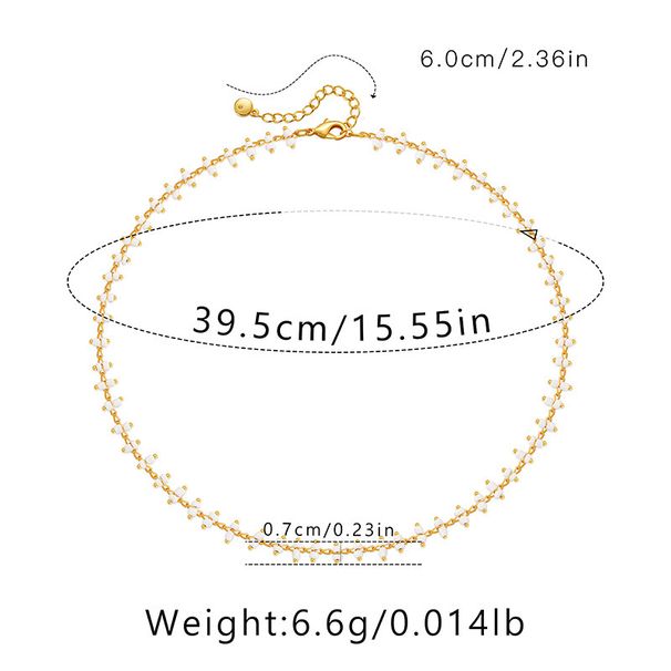 Collana con piccola margherita a catena per clavicola, piccole perline colorate multi pamine, stile retrò per le feste in stile bohémien_voghion.com